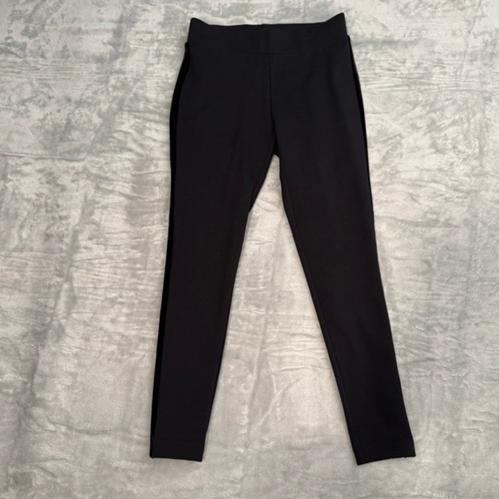 NWT LOFT‎ Petites Black Velvet Side Stripe Leggings Women's SP